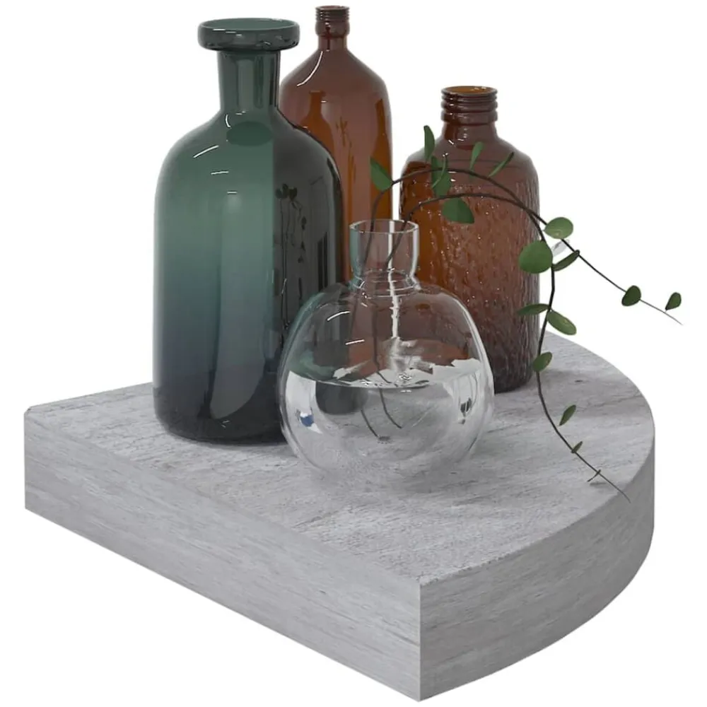 Étagères-vidaXL Étagère d'angle murale 25x25x3,8 cm MDF Gris béton