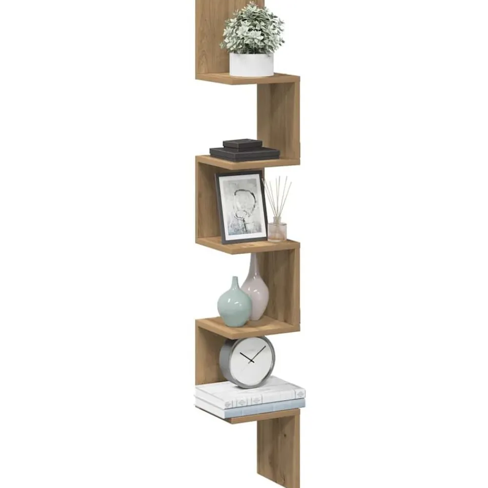 vidaXL Étagère d'angle murale chêne artisanal 20x20x127,5 cm