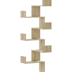 Étagères-vidaXL Étagère d'angle murale chêne sonoma 45x45x147cm bois ingénierie Ch&ecirc;ne sonoma