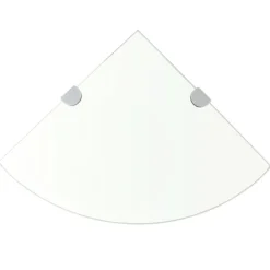 vidaXL Étagère de coin + supports chromés Verre 25 x 25 cm