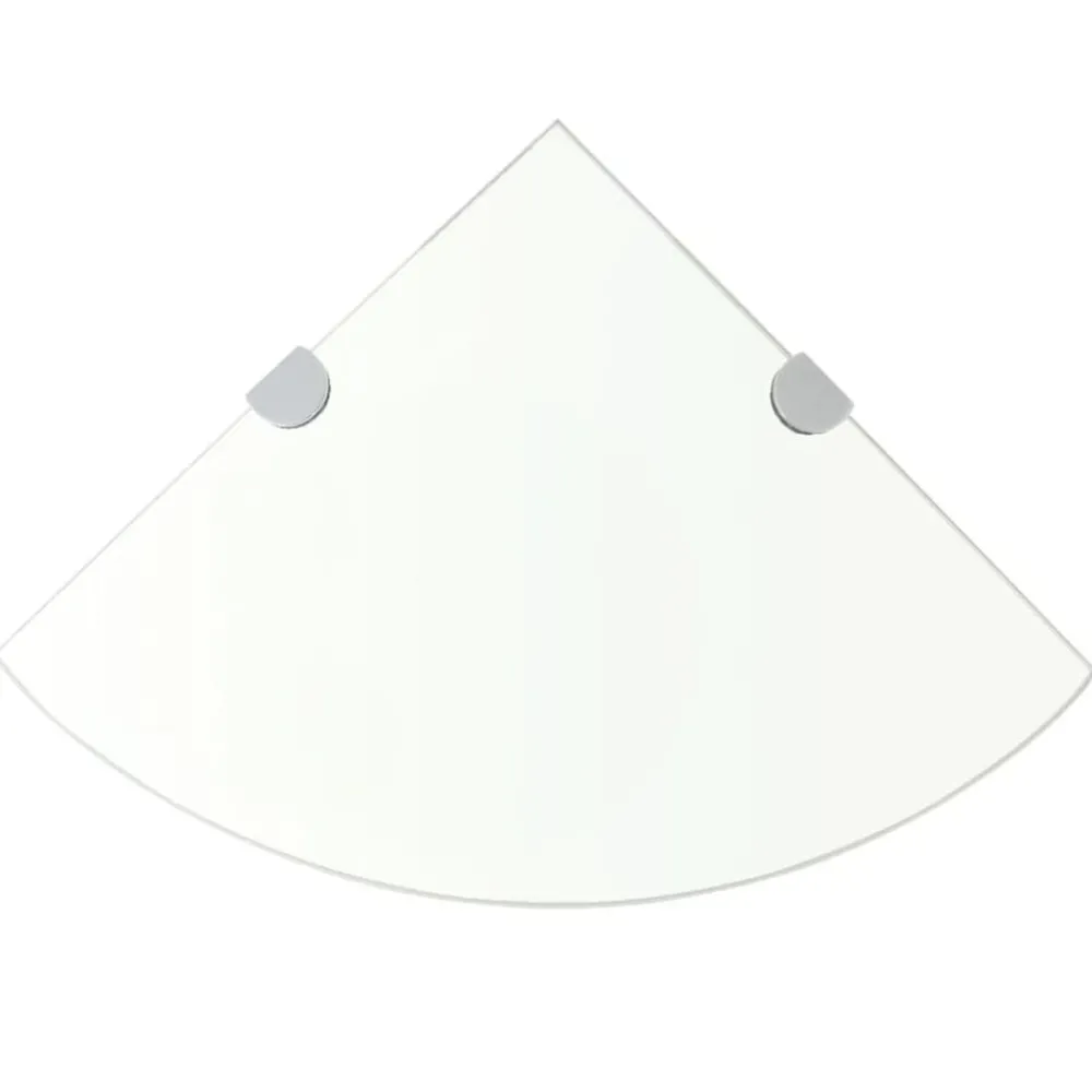 vidaXL Étagère de coin + supports chromés Verre 25 x 25 cm