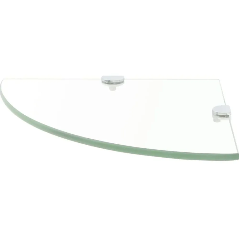 vidaXL Étagère de coin + supports chromés Verre 25 x 25 cm