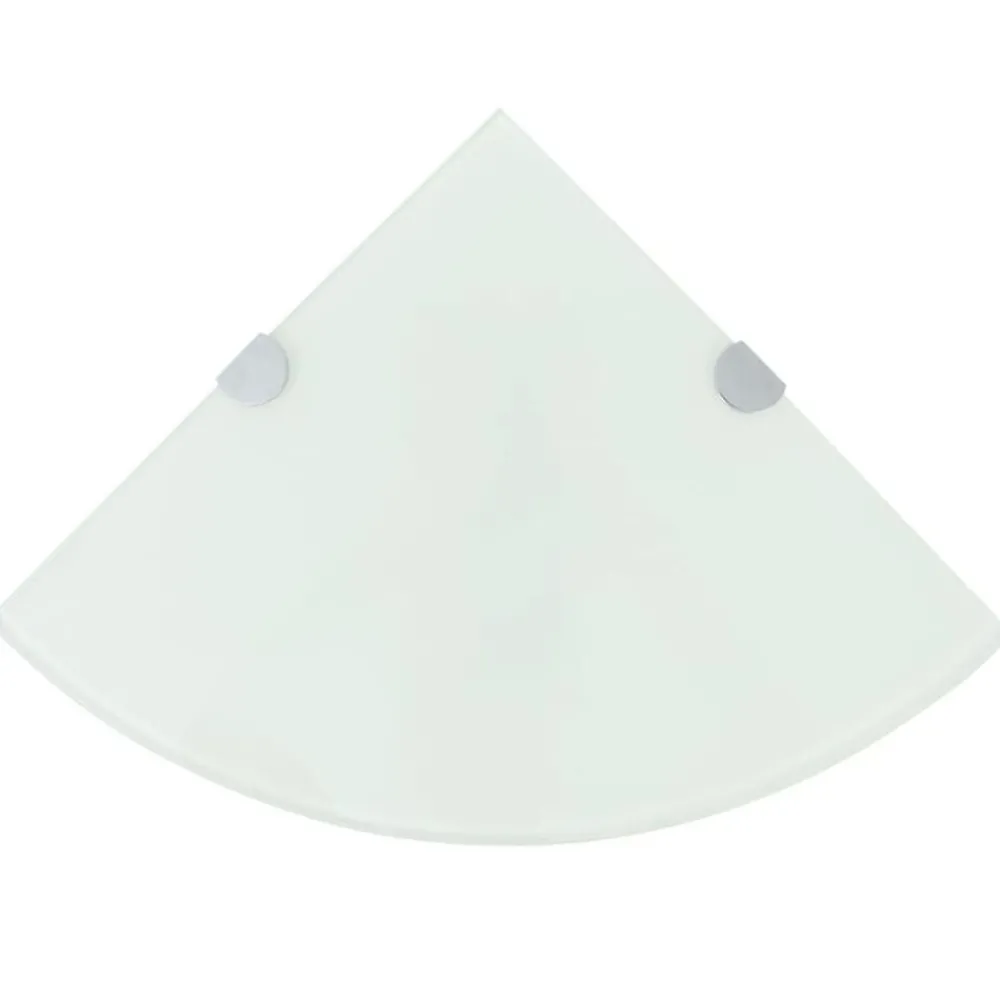 vidaXL Étagère de coin avec supports chromés Verre 25 x 25 cm