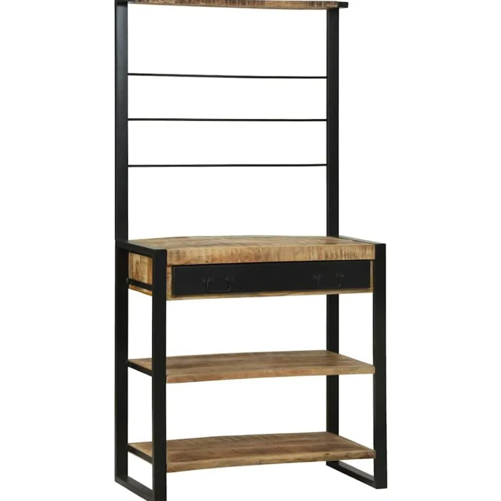 vidaXL Étagère de cuisine Marron et Noir 80 x 40 x 160 cm