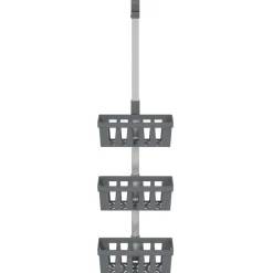 vidaXL Étagère de douche suspendue 30x15x(67-105) cm aluminium