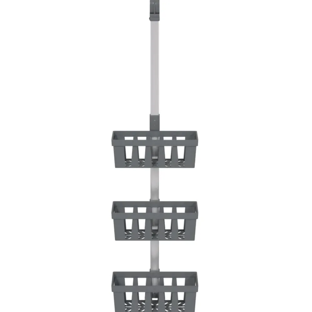 vidaXL Étagère de douche suspendue 30x15x(67-105) cm aluminium