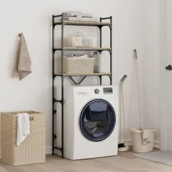 Accessoires Pour Appareils Électroménagers-vidaXL Étagère de lave-linge chêne sonoma 67x25x163 cm bois ingénierie Ch&ecirc;ne sonoma