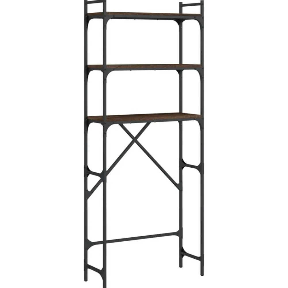 vidaXL Étagère de lave-linge chêne marron 67x25x163 cm bois ingénierie