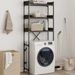 Accessoires Pour Appareils Électroménagers-vidaXL Étagère de lave-linge chêne marron 67x25x163 cm bois ingénierie Ch&ecirc;ne marron
