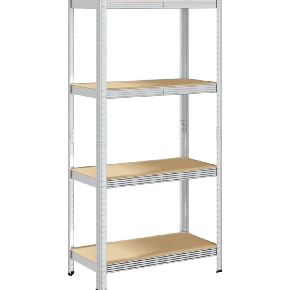 vidaXL Étagère de rangement 4 niveaux Acier et bois ingénierie