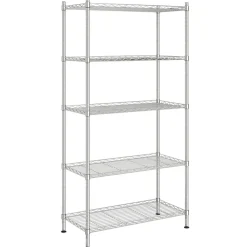 Stockage Industriel-vidaXL Étagère de rangement 5 niveaux 90x35x180 cm 250 kg Chrome