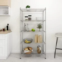 Stockage Industriel-vidaXL Étagère de rangement 5 niveaux 90x35x180 cm 250 kg Chrome