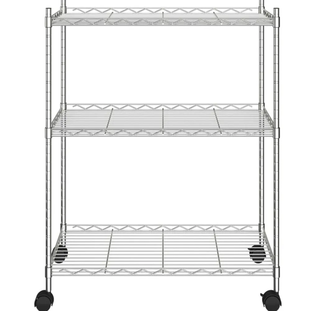 vidaXL Étagère de rangement 3 niveaux et roues 60x35x81cm 150kg