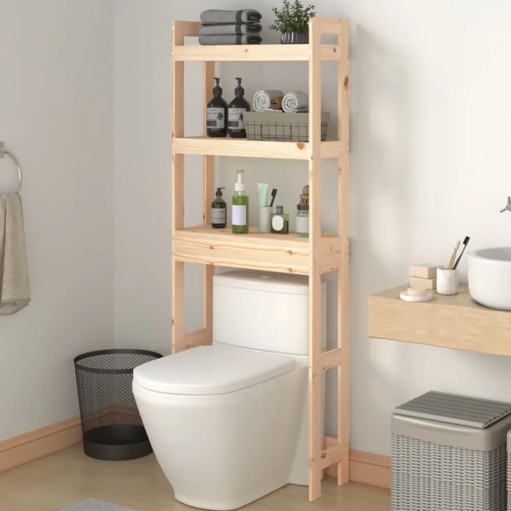 Accessoires De Salle De Bain-vidaXL Étagère de toilette 63x26x171 cm Bois de pin massif Naturel