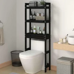 vidaXL Étagère de toilette 63x26x171 cm Bois de pin massif
