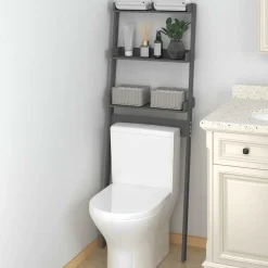vidaXL Étagère de toilette 63,5x32x179 cm Bois de pin massif