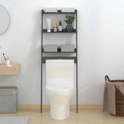 vidaXL Étagère de toilette 63,5x32x179 cm Bois de pin massif