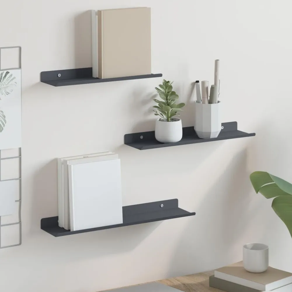 vidaXL Étagère flottante 3 pcs 40 x 9 x 2,5 cm Acier