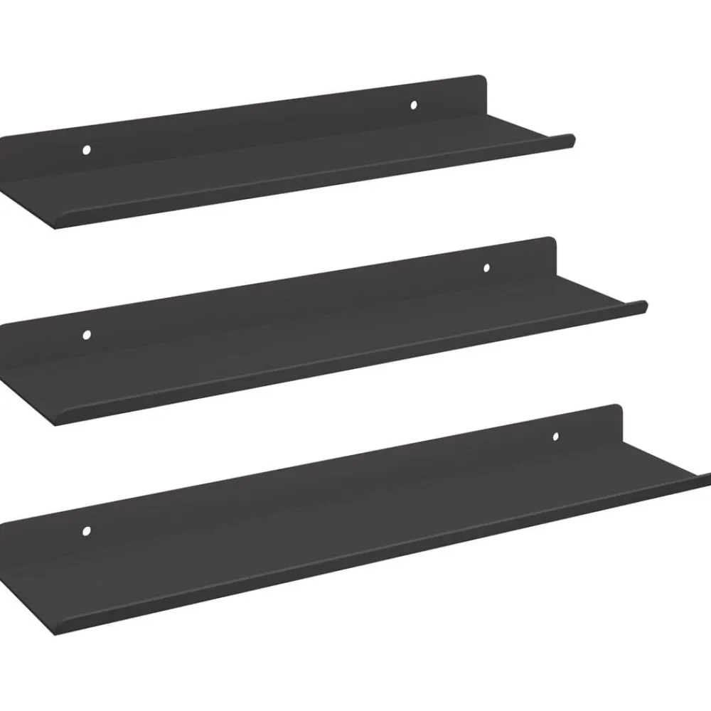 vidaXL Étagère flottante 3 pcs 40 x 9 x 2,5 cm Acier