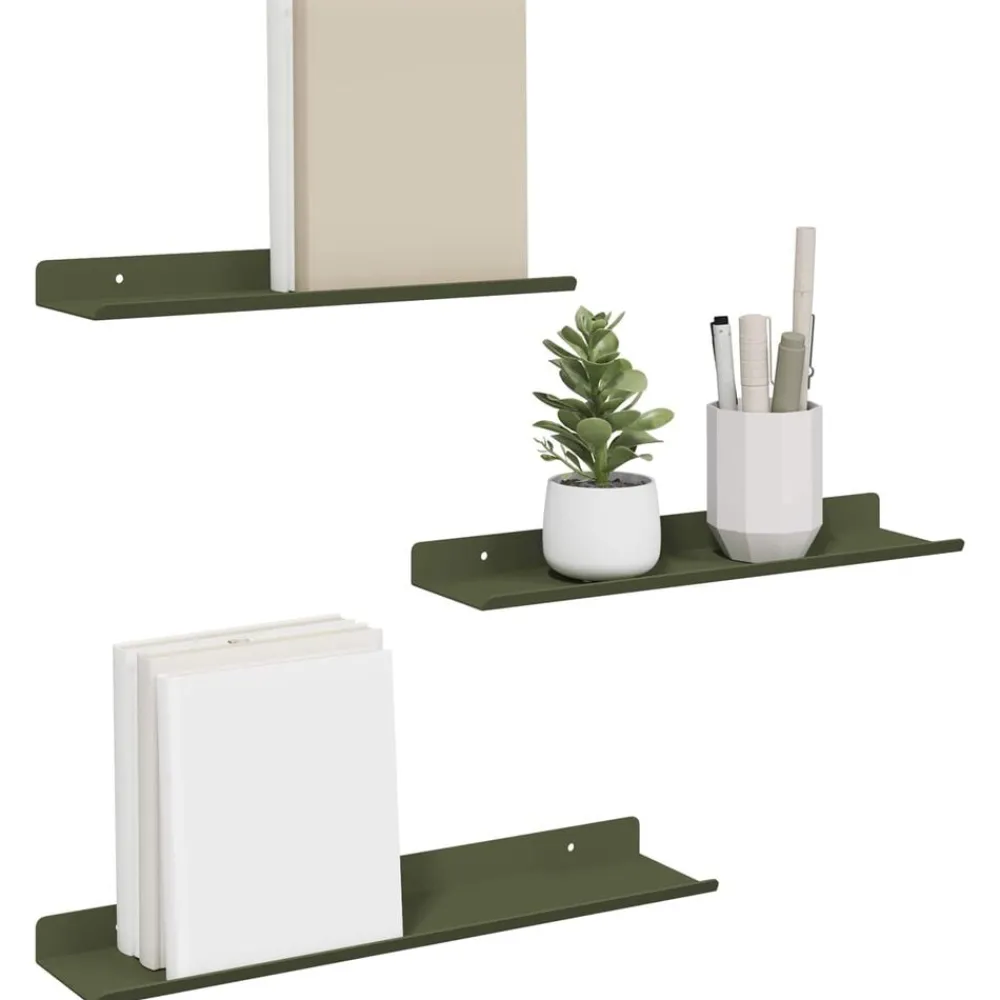 vidaXL Étagère flottante 3 pcs 40 x 9 x 2,5 cm Acier