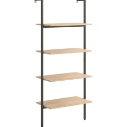 vidaXL Étagère inclinée à 4 niveaux et noir 64x35x152,5cm