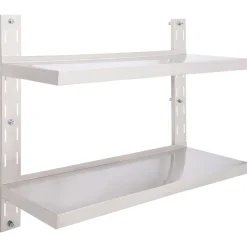 vidaXL Étagère murale à 2 niveaux Acier inoxydable 100x30 cm