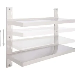vidaXL Étagère murale à 2 niveaux Acier inoxydable 100x30 cm