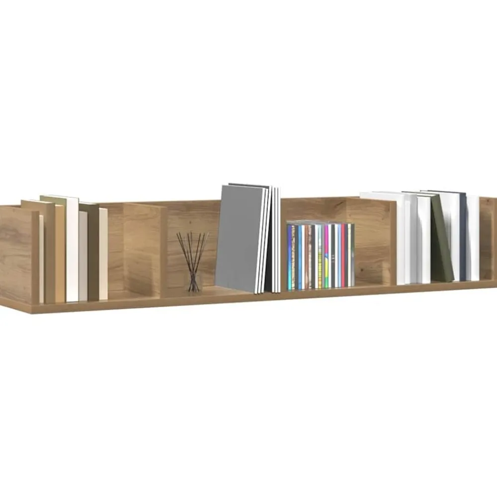 vidaXL Étagère murale à CD chêne artisanal 100x18x18cm bois ingénierie