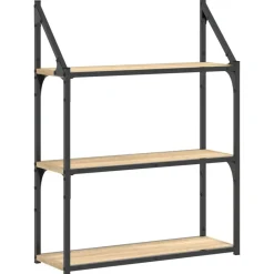 vidaXL Étagère murale 3 niveaux chêne sonoma 60x21x78,5 cm