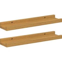 Étagères-vidaXL Étagère Murale 2 pcs 40 x 9 x 3 cm Bois d'ingénierie Beige