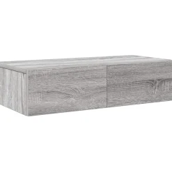 Étagères-vidaXL Étagère murale avec tiroirs bois d'ingénierie Sonoma gris