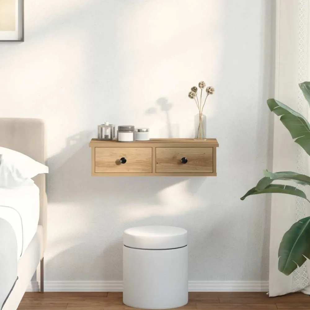 vidaXL Étagère murale avec tiroirs chêne artisanal bois d'ingénierie