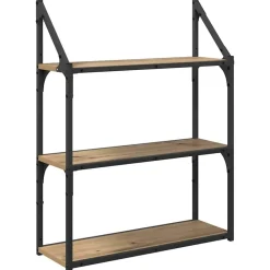 vidaXL Étagère Murale avec étagère Chêne artisanal 60 x 21 x 78,5 cm