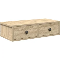 Étagères-vidaXL Étagère murale avec tiroirs chêne sonoma bois d'ingénierie Ch&ecirc;ne sonoma