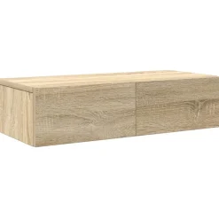 Étagères-vidaXL Étagère murale avec tiroirs chêne sonoma bois d'ingénierie Ch&ecirc;ne sonoma