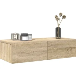 Étagères-vidaXL Étagère murale avec tiroirs chêne sonoma bois d'ingénierie Ch&ecirc;ne sonoma