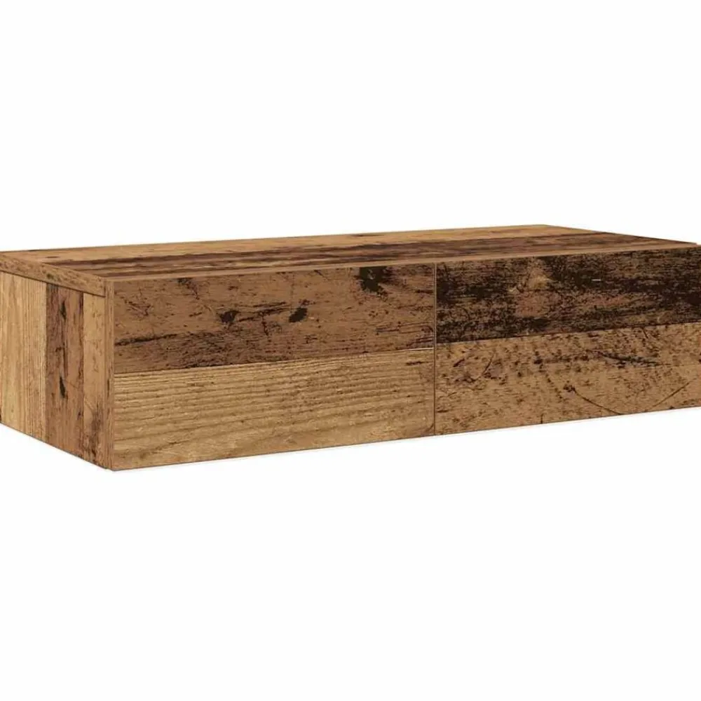 Étagères-vidaXL Étagère murale avec tiroirs bois d'ingénierie Vieux bois