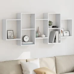 Étagères-vidaXL Étagère murale 159x18x65 cm bois d'ingénierie Blanc