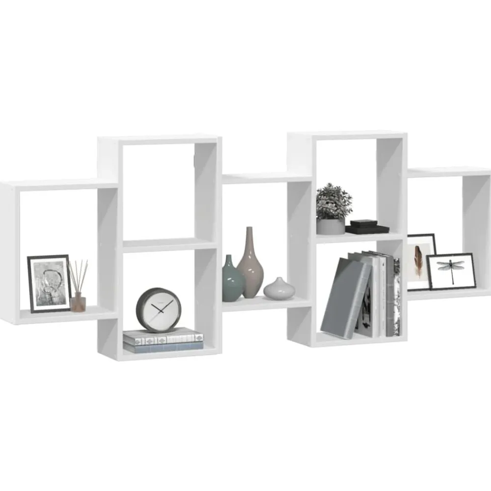 Étagères-vidaXL Étagère murale 159x18x65 cm bois d'ingénierie Blanc