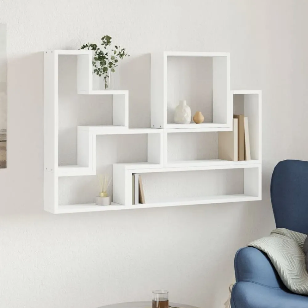 Étagères-vidaXL Étagère murale 96x12x64 cm bois d’ingénierie Blanc