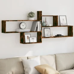 vidaXL Étagère murale chêne fumé 167,5x18x68 cm bois d'ingénierie