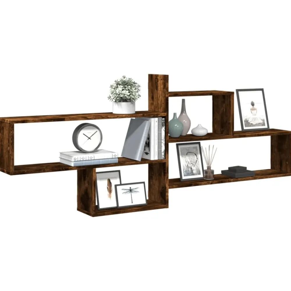 vidaXL Étagère murale chêne fumé 167,5x18x68 cm bois d'ingénierie