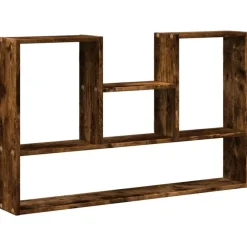 Étagères-vidaXL Étagère murale chêne fumé 99x15x60 cm bois d'ingénierie Ch&ecirc;ne fumé