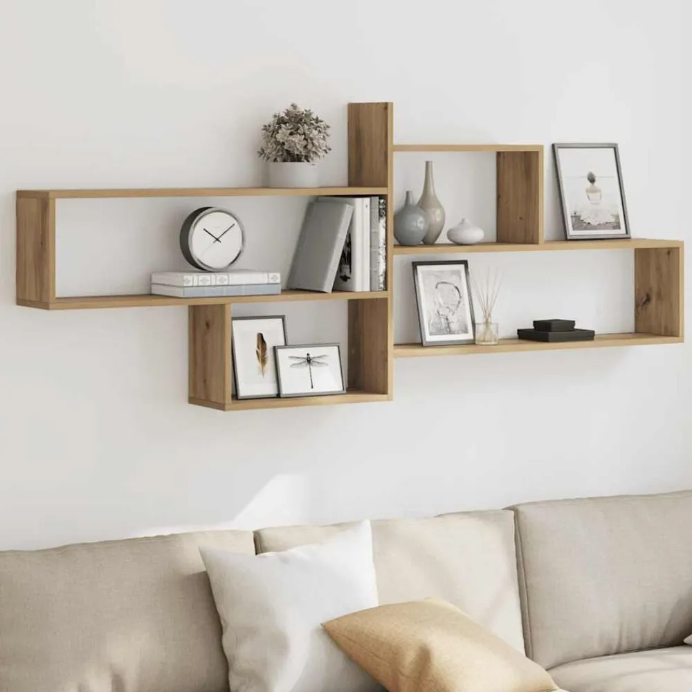 Étagères-vidaXL Étagère murale chêne artisanal 167,5x18x68 cm bois ingénierie Ch&ecirc;ne