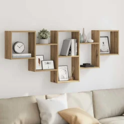 Étagères-vidaXL Étagère murale chêne artisanal 159x18x66 cm bois d'ingénierie Ch&ecirc;ne