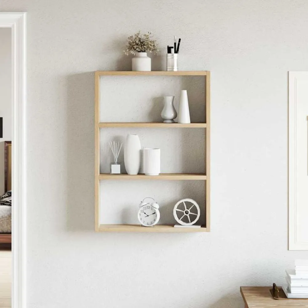 Étagères-vidaXL Étagère murale chêne sonoma 43x9x60 cm bois d'ingénierie Ch&ecirc;ne sonoma