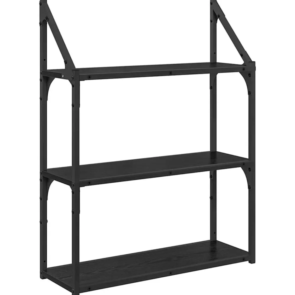 vidaXL Étagère Murale Chêne noir 60 x 21 x 78,5 cm Bois d'ingénierie
