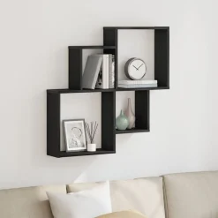 vidaXL Étagère Murale Chêne noir 80 x 15 x 78,5 cm Bois d'ingénierie