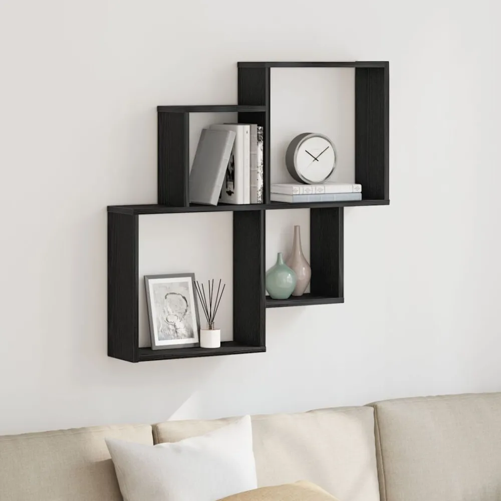 vidaXL Étagère Murale Chêne noir 80 x 15 x 78,5 cm Bois d'ingénierie