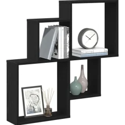 vidaXL Étagère Murale Chêne noir 80 x 15 x 78,5 cm Bois d'ingénierie